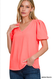 V-Neck Puff Sleeve Top