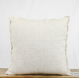 Square Beige Linen Mix Pillow