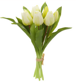 11.75" Rt Tulip Bouquet Wh