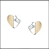 Heart Shaped Semi-Stone Stud