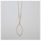 Half Bead Chain with Open Angled Oval Pendant