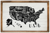 USA Map White Wash