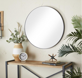 Black Wood Contemporary Wall Mirror