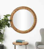Wood Woven Wall Mirror