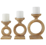 Wood Cylinder Candle Holder