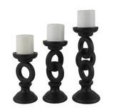 Wood Black Candle Holder