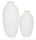 White Stoneware Modern Vase