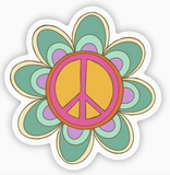 Retro Peace Flower Sticker