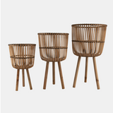 Bamboo Footed Planters Natural