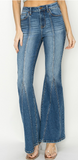 RISEN - High Rise Front Seam Detailed Flare Jeans
