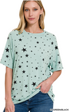 STAR RAGLAN SLEEVE ROUND NECK TOP