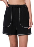 CONTRAST STITCH SHORTS WITH POCKETS