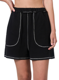 Contrast Stitch Shorts With Pockets