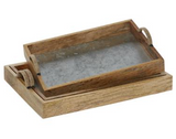 Wood Metal Tray