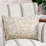 Beige Floral and Leaf Pillow