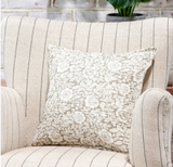 Beige Floral and Leaf Pillow