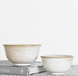 White Stripe Bowls