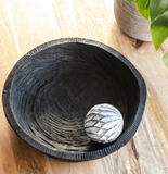 Black Wood Dough Bowl