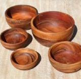 Wood Serving Bowls Set