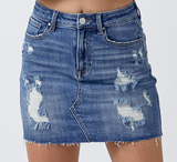 RISEN - Distressed Mini Skirt