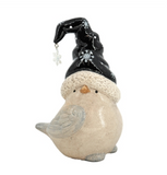 Resin Bird With Snowflake Stocking Cap