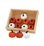 Orange, and White Braided Resin Pumpkins