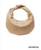 Vegan Leather Woven Knotted Slouchy Handbag Purse