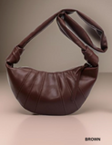 Vegan Leather Croissant Design Crossbody Shoulder Bag