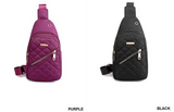 Quilted Multi-Pocket Crossbody Sling Bag