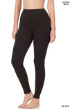 Cotton Full Length Wide Waistband Moto Leggings