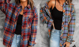 Plaid Print Loose Shirt