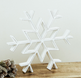 White Wash Wood Snowflake