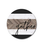 Gather Black And White Stripe Circle