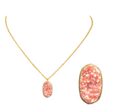 Hexagon Druzy Necklace