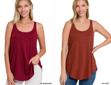 Sleeveless Round Neck Round Hem Top