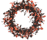 Orange & Black Eucalyptus Wreath