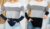 Solid Stripe Mix Colorblock Top