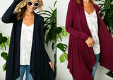 Solid Jersey Cascade Cardigan