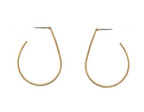 Teardrop Shape Sand Pressed Hook Earring