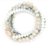 4 Stackable Glass Bead Stretch Bracelets