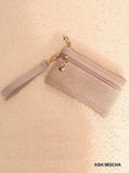 Boho Woven Straw Wristlet Wallet Bag