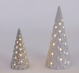 White Cutout Tufted Glow Cone