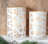 WHITE TIN SNOWFLAKE LANTERNS