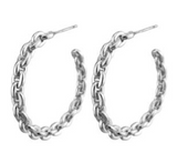 Metal Cable Link Hoop Earring