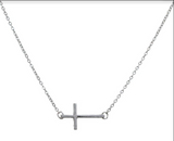 Sideways Cross Necklace