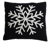 Black Snowflake Pillow