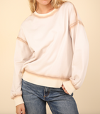 Contrast Spray Detail Oversized Sweat Shirt Knit Top