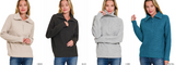 Half Zip High Collard Pullover Sweater