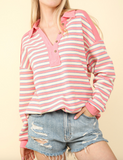 Oversized Causal Striped Knit Top