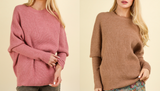 Raglan Dolman Sleeve Oversized Knit Sweater Top